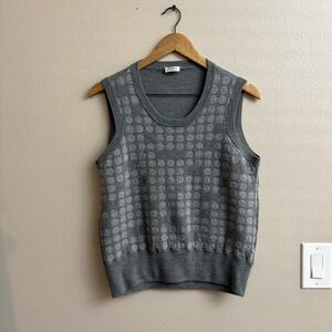 Akris Punto Sweater Vest Gray Womens 14 Minimalist Quiet Luxury